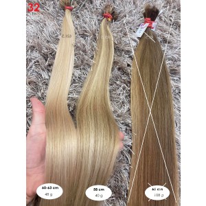 Blond panenské vlasy i odbarvené - 88g 58-63cm s keratinem České vlasy - blond odbarvené (32)