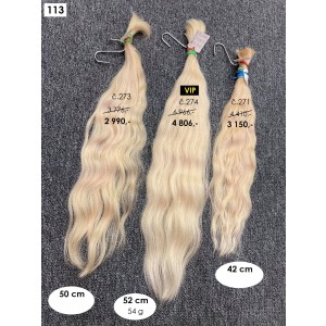 Blond panenské vlasy i odbarvené - 60g 48cm - blond odbarvené 113