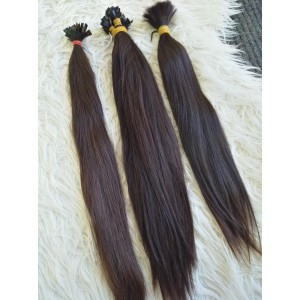 Středoevropské vlasy české - č.5-4 váha 50g délka 65cm- Tmavěhnědé hnědé vlasy