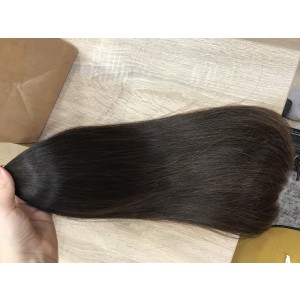 Středoevropské vlasy české - č.1-2 váha 50g délka 48cm- Černohnědé vlasy