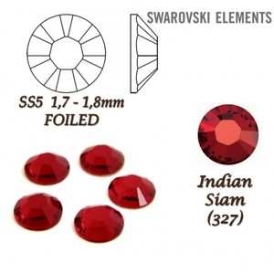Kamínek na zuby a řasy - 1 ks kamínek Swarovski rudý 2mm