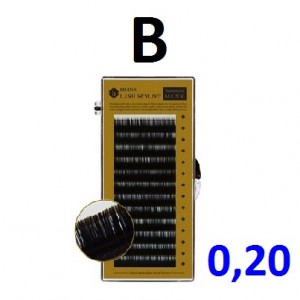 Prodlužování řas - B 0,20 norkové řasy v páskách Blink lash 12 řad