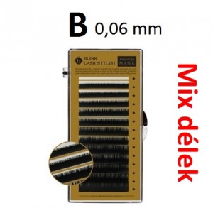 Prodlužování řas - B nano řasy  MIX délek 0,06 mm
