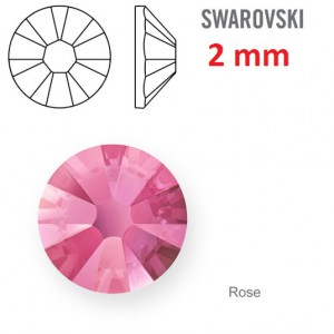 Kamínek na zuby a řasy - 1 ks kamínek na zuby Swarovski růžový 2 mm
