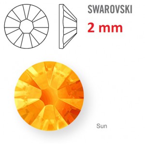 Kamínek na zuby a řasy - 1 ks kamínek na zuby Swarovski oranžový 2 mm