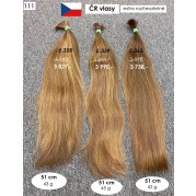 130g 51cm České vlasy - pouze všechny tři copy- středoevropské vlasy (111)