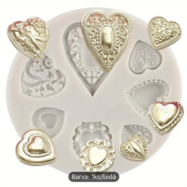 Forma malá srdce silver clay