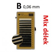 B nano řasy  MIX délek 0,06 mm